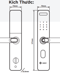 Khóa điện tử Cửa Gỗ Hubert HB CG75 BLACK - 10 Khóa điện tử Cửa Gỗ Hubert HB CG75 BLACK - 9