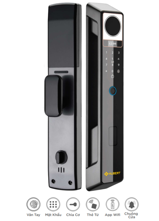 Khóa điện tử Cửa Gỗ Hubert HB CG69 Black - 5