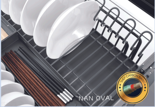 Kệ bát đĩa đa năng tủ dưới nan Oval Ecalite EKA-N6001