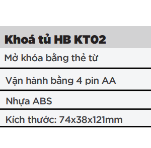 Khóa tủ điện tử Hubert HB KT02 - 7