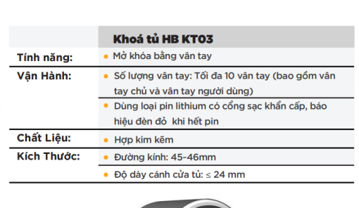 Khoá tủ Hubert HB KT03 - 3