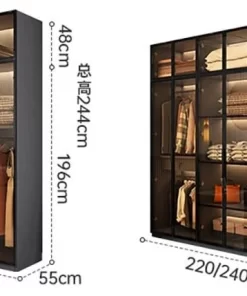 Tủ quần áo cánh kính khung nhôm - 24 Tủ quần áo cánh kính khung nhôm - 23