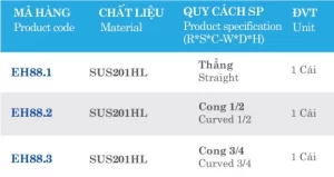 Bản lề giảm chấn lắp nhanh pittong nhỏ Euronox EH.10.3