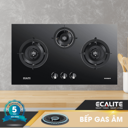 Bếp gas âm 3 vùng nấu Ecalite EG-XD38247B - 1