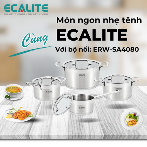 Bộ nồi inox 8 món cao cấp Ecalite ERW-SA4080 - 1