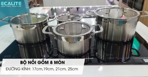 Bộ nồi inox 8 món cao cấp Ecalite ERW-SA4080