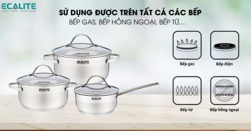 Bộ nồi inox 3 đáy Ecalite RW-3006SS - 10