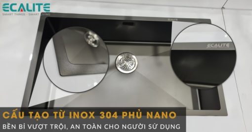 Chậu rửa chén Inox Ecalite ESD-7845HB - 5