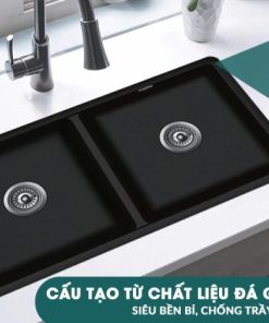 Chậu rửa chén đá Granite 2 hộc lớn Ecalite EGS-7008.8045B