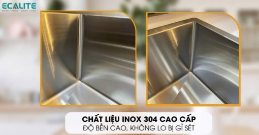 Chậu rửa chén Inox - 1 hộc Ecalite ESL-5843DL