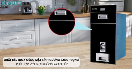 Thùng gạo điện tử gương màu đen Ecalite EL-RC300B - 4