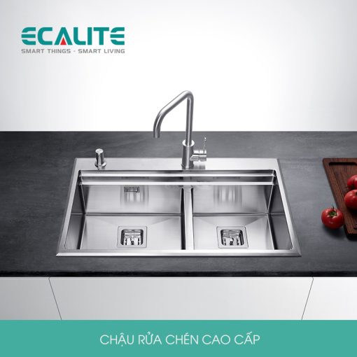 Chậu rửa chén Inox 2 hộc Ecalite ES-N28550HS - 1