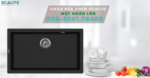 Chậu rửa đá Granite 1 hộc lớn Ecalite EGS-6001.7545B - 7