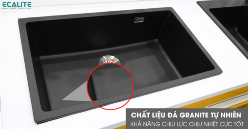 Chậu rửa đá Granite 1 hộc lớn Ecalite EGS-6001.7545LG