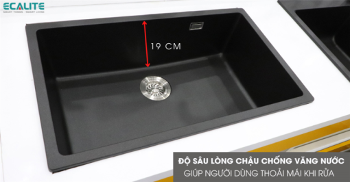 Chậu rửa đá Granite 1 hộc lớn Ecalite EGS-6001.7545B