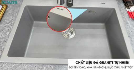 Chậu rửa đá Granite 1 hộc lớn Ecalite EGS-6001.27545LG
