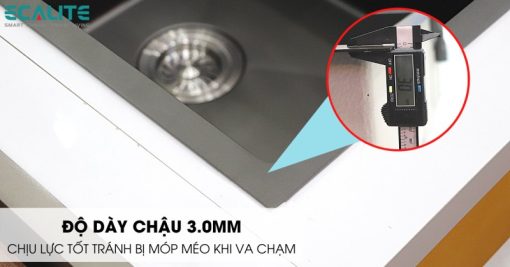 Chậu rửa chén Inox 2 hộc Ecalite ESD-8046HB - 6
