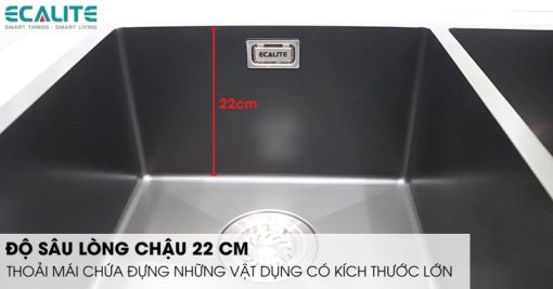 Chậu rửa chén Inox 2 hộc Ecalite ESD-8245HB