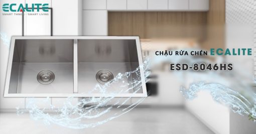 Chậu rửa chén Inox Ecalite ESD-8046HS - 4