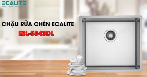 Chậu rửa chén Inox - 1 hộc Ecalite ESL-5843DL - 3