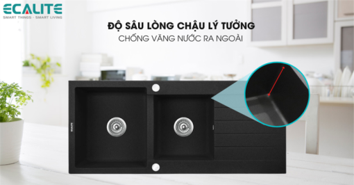 Chậu rửa chén đá Granite Ecalite EFS-2005.11559B