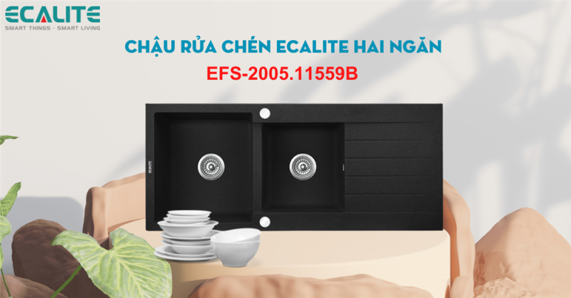 Chậu rửa chén đá Granite Ecalite EFS-2005.11559B