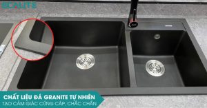 Chậu rửa chén đá Granite 2 hộc Ecalite EGS-6005.28648HB