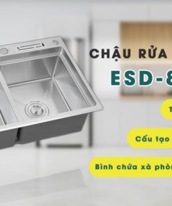 Chậu rửa chén Inox 2 hộc Ecalite ESD-8248HS - 14