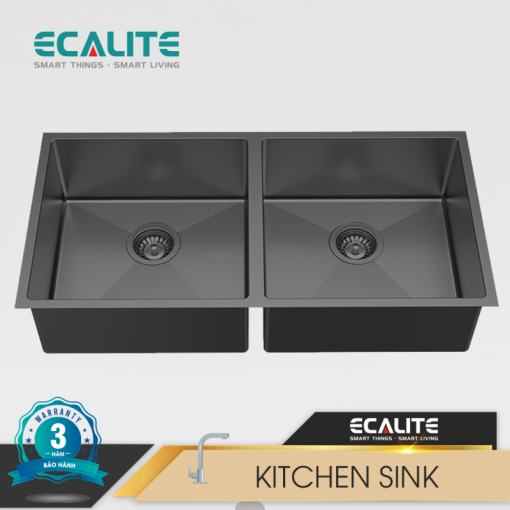 Chậu rửa chén Inox 2 hộc Ecalite ESD-8046HB - 1