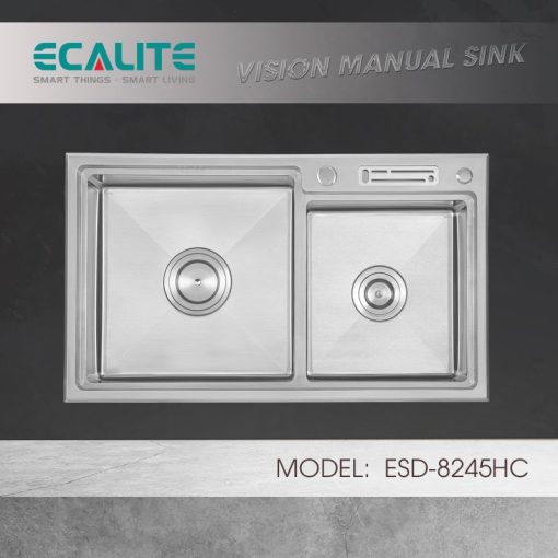 Chậu rửa chén Inox 2 hộc Ecalite ESD-8245HC - 1