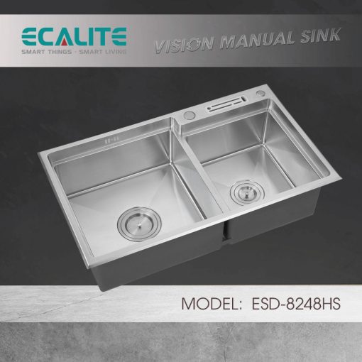 Chậu rửa chén Inox 2 hộc Ecalite ESD-8248HS - 1