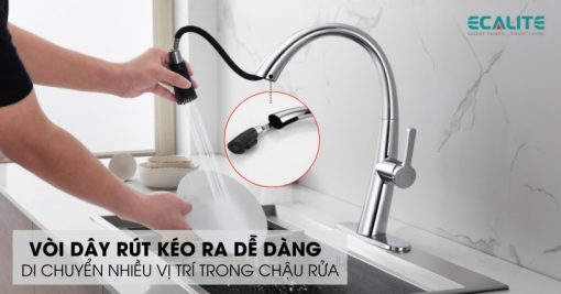 Vòi rửa chén nóng lạnh Ecalite EF-K114C - 9