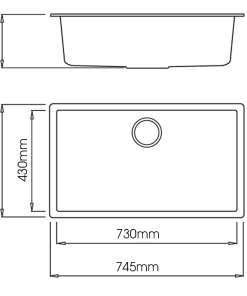 Chậu rửa đá Granite 1 hộc lớn Ecalite EGS-6001.7545LG - 10 Chậu rửa đá Granite 1 hộc lớn Ecalite EGS-6001.7545LG