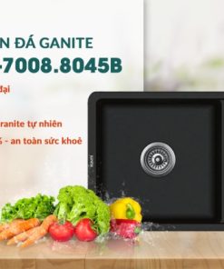 Chậu rửa chén đá Granite 2 hộc lớn Ecalite EGS-7008.8045B