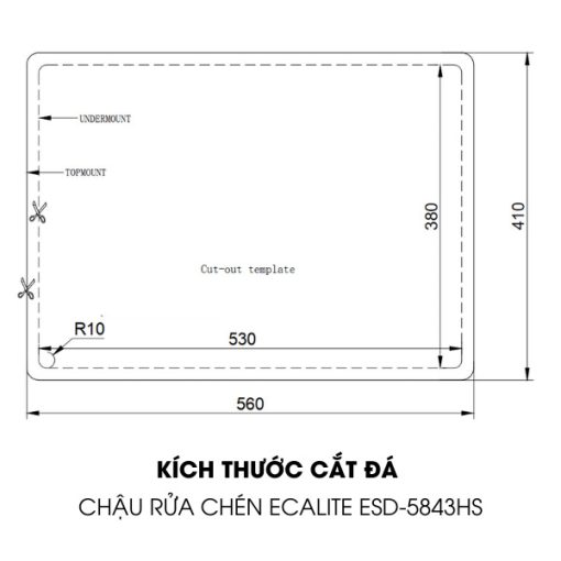 Chậu rửa chén Inox Ecalite ESD-5843HS