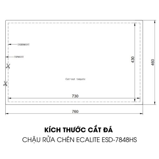 Chậu rửa chén Inox Ecalite ESD-7848HS