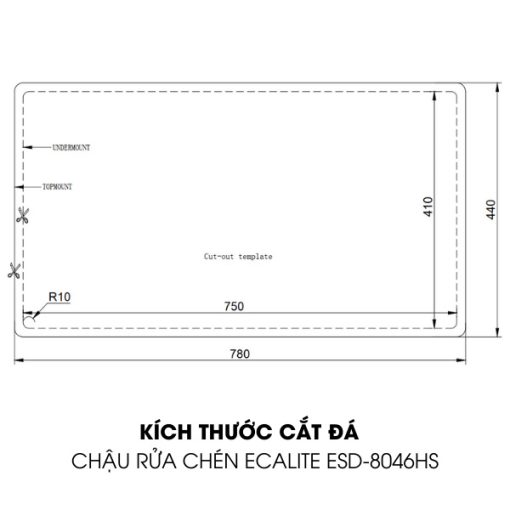 Chậu rửa chén Inox Ecalite ESD-8046HS