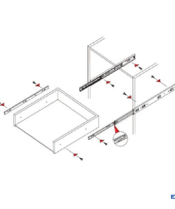 Ray bi không giảm chấn 3 tầng Euronox EUC-25 - 5 Ray bi không giảm chấn 3 tầng Euronox EUC-30