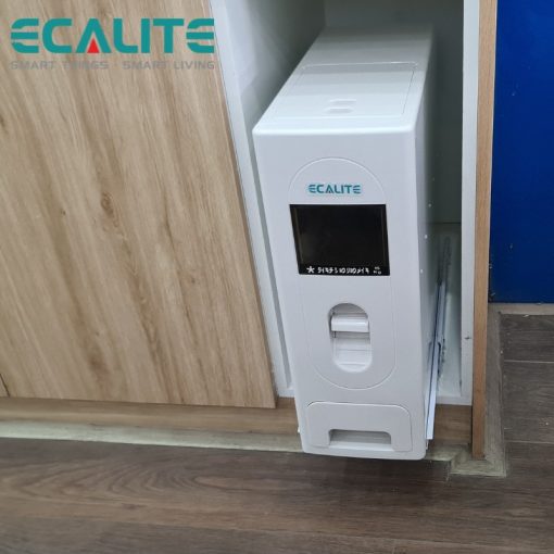 Thùng gạo âm tủ cánh mở ray trượt giảm chấn Ecalite NRC15P