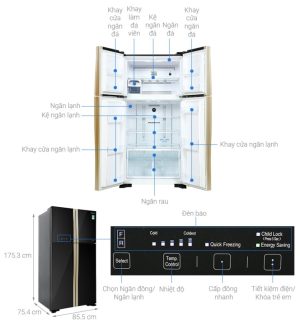 Tủ lạnh Hitachi Inverter 509 lít R-FW650PGV8 GBK - 29