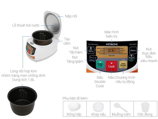 Nồi cơm điện Hitachi 1.8 lít RZ-D18XFY - 3