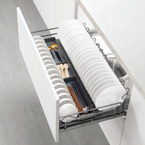 Kệ bát đĩa đa năng tủ dưới nan Oval Ecalite EKA-N6001