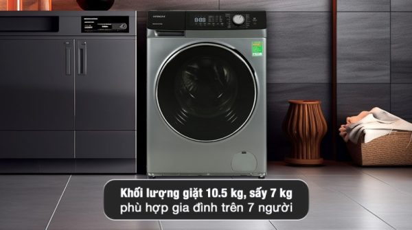 Máy giặt sấy Hitachi Inverter giặt 10.5 kg - sấy 7 kg BD-D1054HVOS - 17