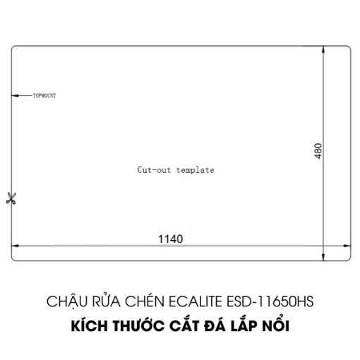 Chậu rửa chén Inox 2 hộc Ecalite ESD-11650HS