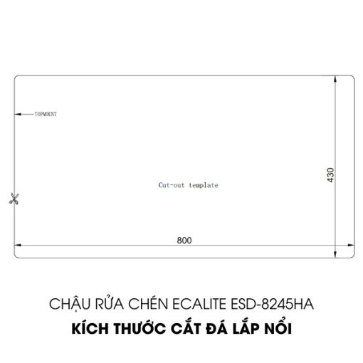 Chậu rửa chén Inox Ecalite ESD-8245HA - 10