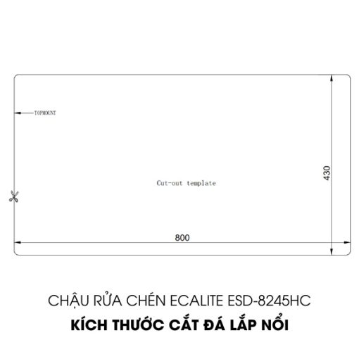 Chậu rửa chén Inox 2 hộc Ecalite ESD-8245HC