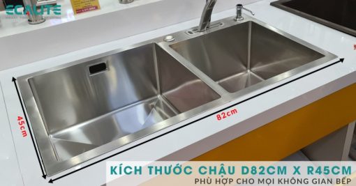 Chậu rửa chén Inox 2 hộc Ecalite ESD-8245HC