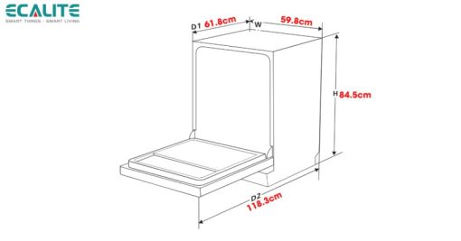 Máy rửa chén độc lập Ecalite EDW-SMS6014AB
