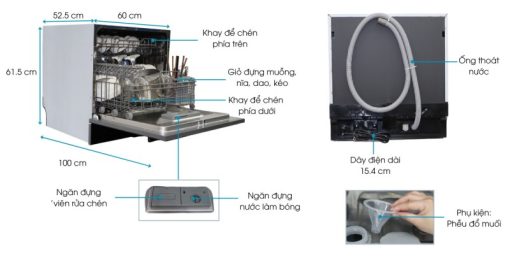 Máy rửa chén mini Ecalite EDW-UF6080BL
