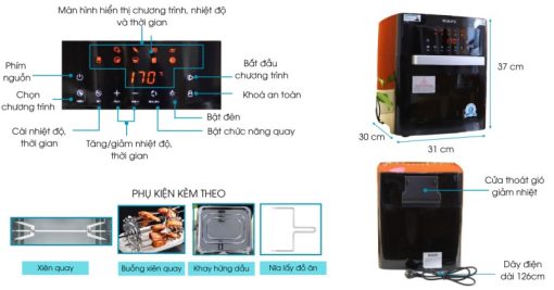 Nồi chiên không dầu 15L Ecalite EL-AF15